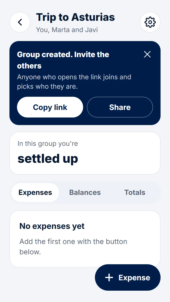 Tap «Share» and send them the link on WhatsApp.