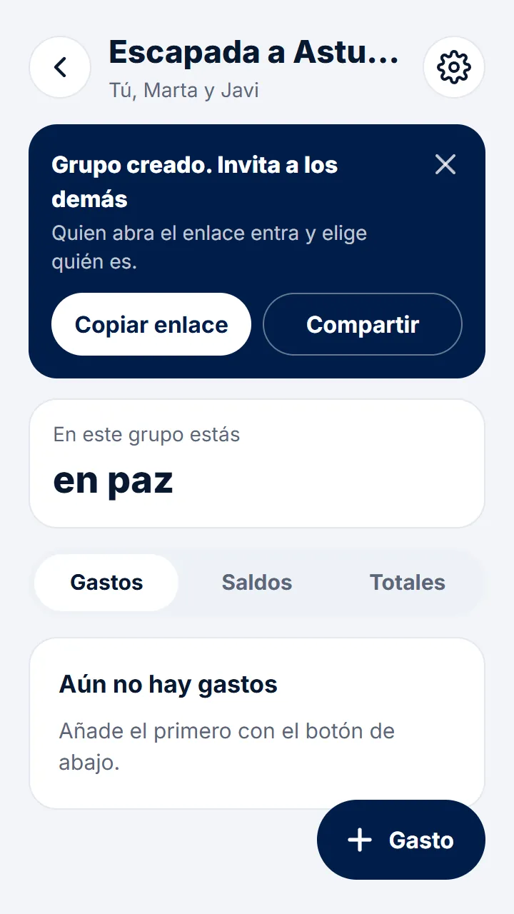 Toca «Compartir» y mándales el enlace por WhatsApp.